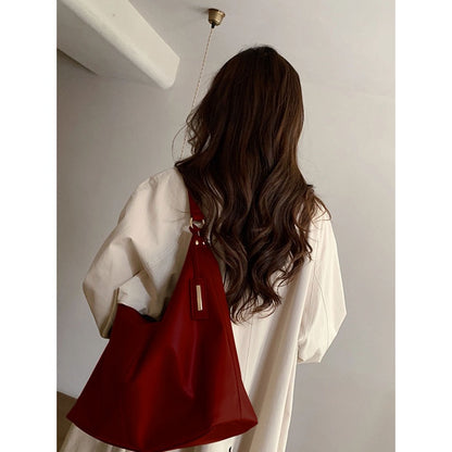 Ielgy Ladies Retro Large Capacity Tote Bag Red Wedding Bag