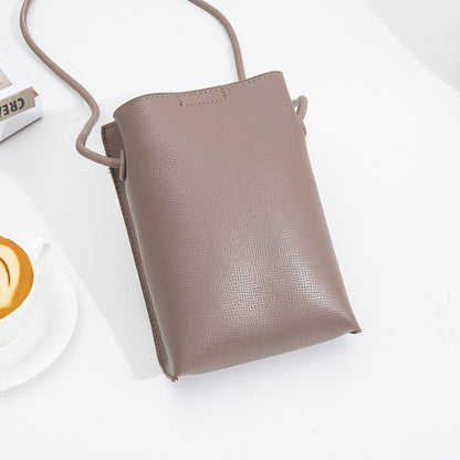 Ielgy Ladies Korean Version Vertical Mobile Phone Bag Fashion Simple Crossbody pu Mini Bag
