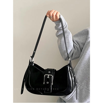 Ielgy Ladies Retro Hot Girl Underarm Bag Niche Texture Simple One-Shoulder Messenger Crescent Bag