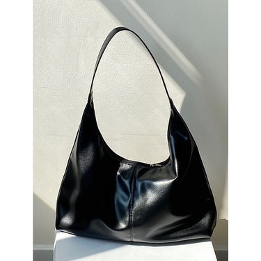 Ielgy Ladies Large Capacity Portable Underarm Bag Commuter Soft Leather Shoulder Tote Bag