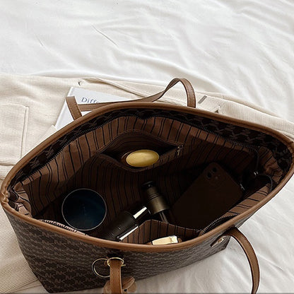 Ielgy Ladies Commuter Large Capacity Casual Western Style All-Match One-Shoulder Tote