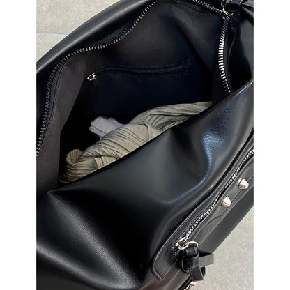 Ielgy Ladies Large-Capacity Motorcycle Bag Cool Shoulder Diagonal Portable Commuter Bag