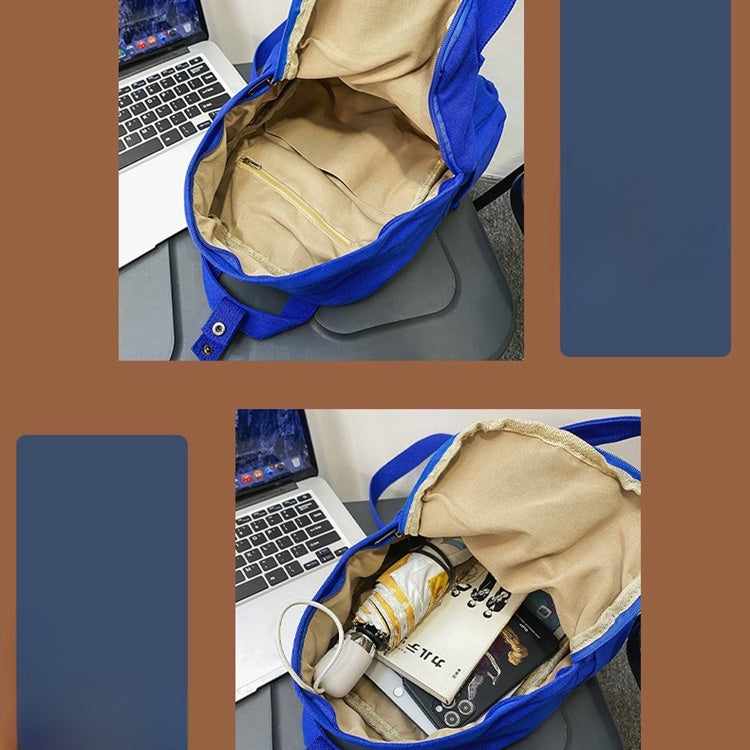 Ielgy Ladies Canvas Backpack Simple Casual College Student Harajuku Style Campus Backpack