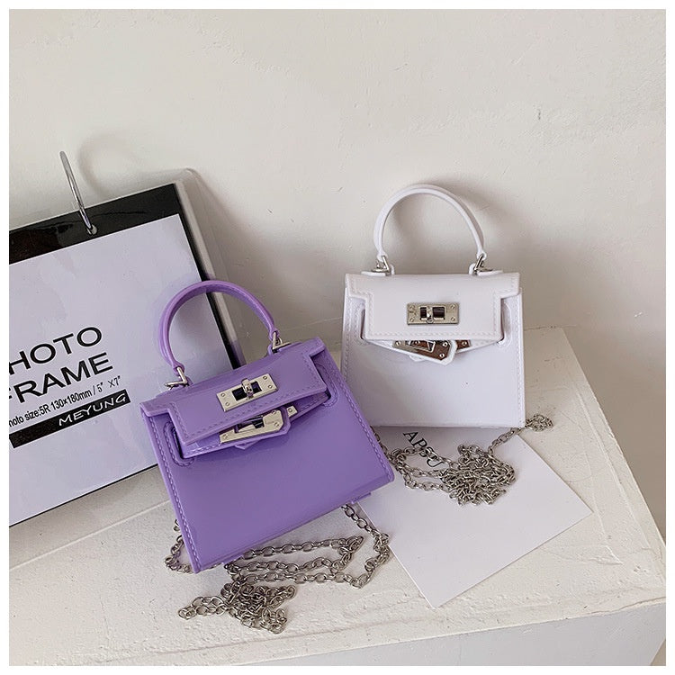 Ielgy Jelly Bag Cute mini Lipstick Bag All-Match Chain Shoulder Diagonal mini