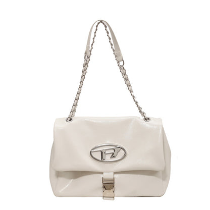 Ielgy Ladies Large-Capacity One-Shoulder Messenger Tote Bag Temperament Jingle Bag Chain St