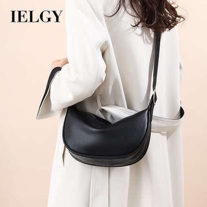 Ielgy Ladies Large-Capacity Black Dumpling Bag Fashion Large-Capacity One-Shoul