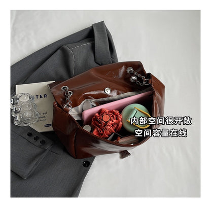 Ielgy Ladies Large-Capacity One-Shoulder Messenger Tote Bag Temperament Jingle Bag Chain St