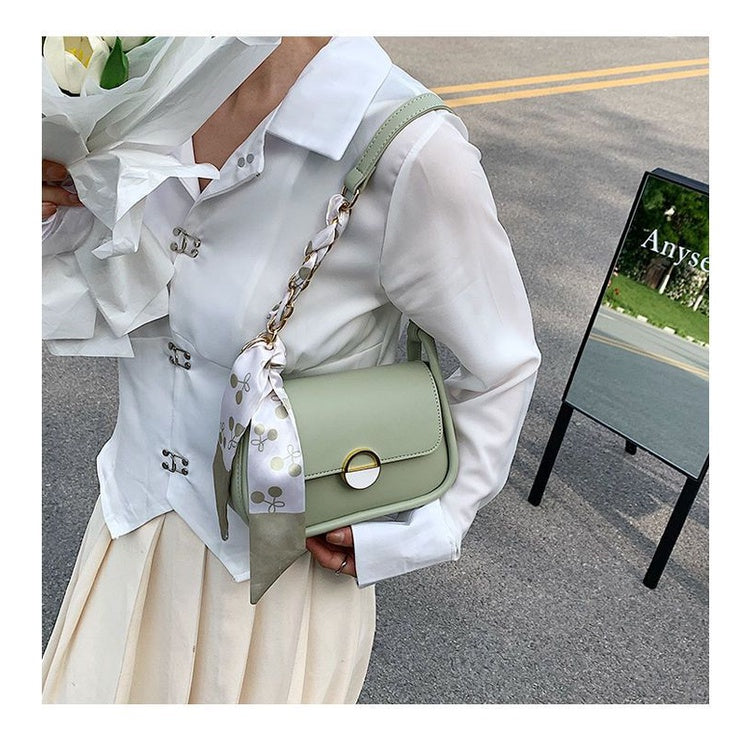 Ielgy Ladies Silk Scarf Underarm Bag Large Capacity All-Match Fashion Commuter One-Shoulder