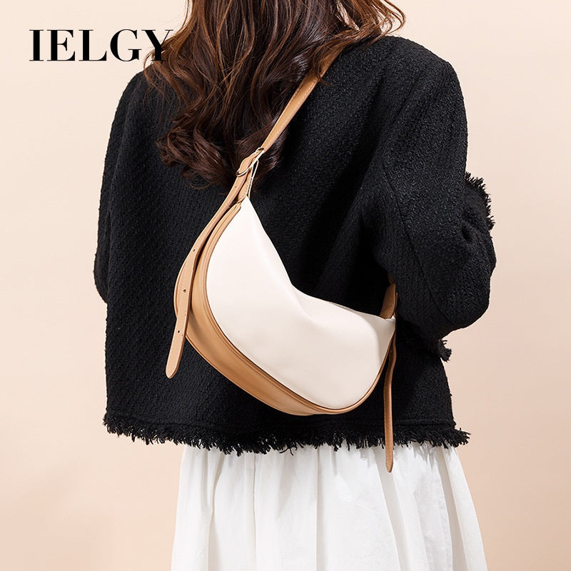 Ielgy Ladies Large-Capacity Black Dumpling Bag Fashion Large-Capacity One-Shoul