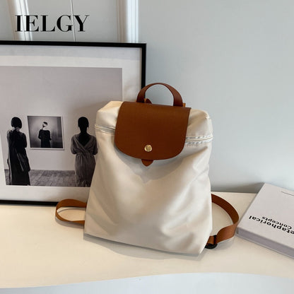 Ielgy Ladies Trendy Backpack Female Burden-Reducing Portable Student Schoolbag Korean Version Large-Cap