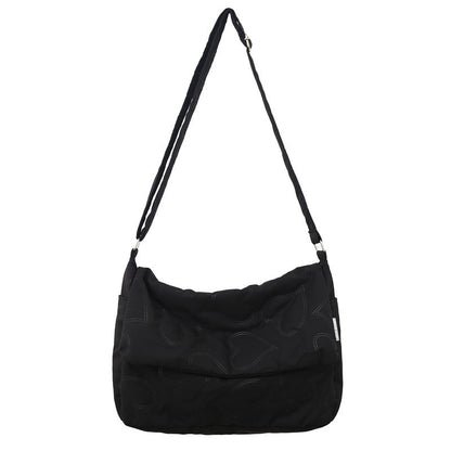 Ielgy Ladies Simple Rhombus Art Large-Capacity Fresh All-Match Messenger Bag (without Pendant)