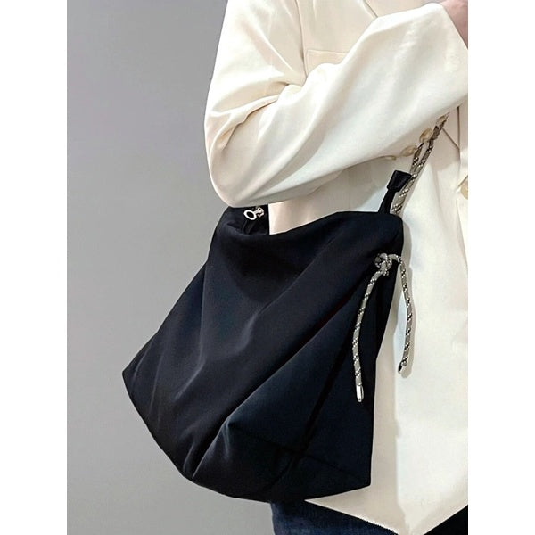 Ielgy Ladies Tote Bag Large Capacity Casual Knot Adjustable One Shoulder Crossbody Oxford Cloth Bag