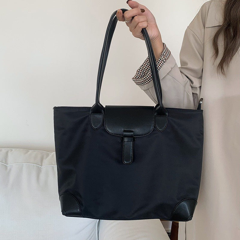 Ielgy Large-Capacity Bag Female Shoulder Bag Commuter Big Bag Student Class Bag Nylon Cloth All-Match Tote