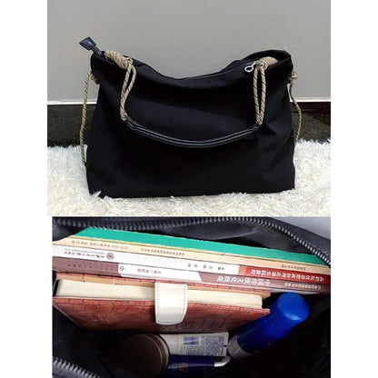 Ielgy Ladies Tote Bag Large Capacity Casual Knot Adjustable One Shoulder Crossbody Oxford Cloth Bag