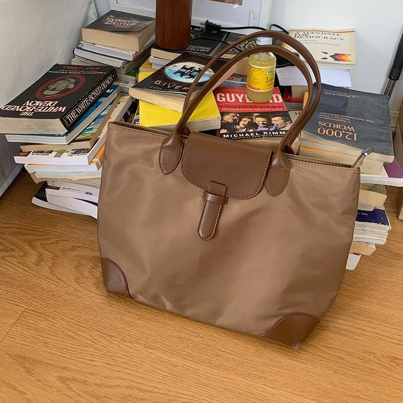 Ielgy Large-Capacity Bag Female Shoulder Bag Commuter Big Bag Student Class Bag Nylon Cloth All-Match Tote