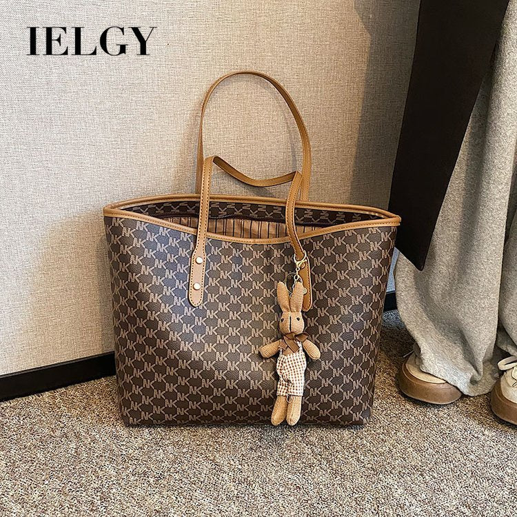 Ielgy Ladies Commuter Large Capacity Casual Western Style All-Match One-Shoulder Tote
