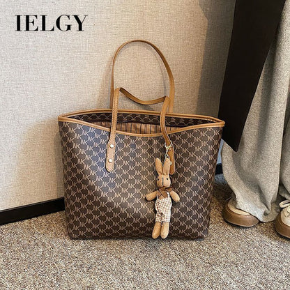 Ielgy Ladies Commuter Large Capacity Casual Western Style All-Match One-Shoulder Tote