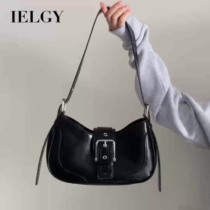 Ielgy Ladies Retro Hot Girl Underarm Bag Niche Texture Simple One-Shoulder Messenger Crescent Bag