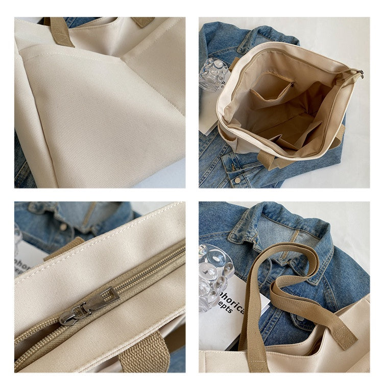 Ielgy Ladies Large Capacity Oxford Cloth Shoulder Bag Business Travel Durable Strong Tote Bag Lightweight Handbag