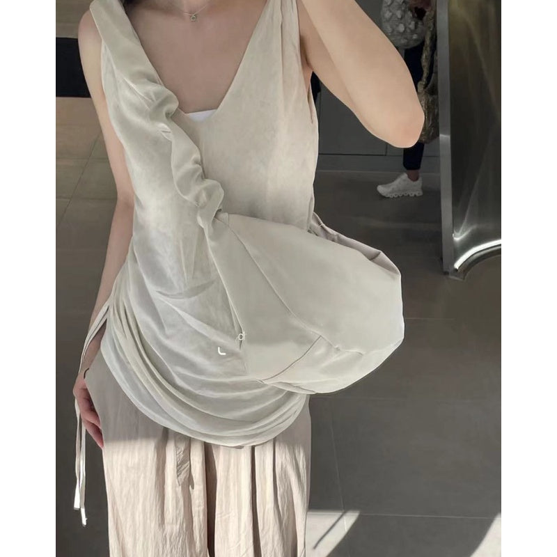 Ielgy Ladies Folded Large Capacity Commuter Shoulder Crossbody Dumpling Bag