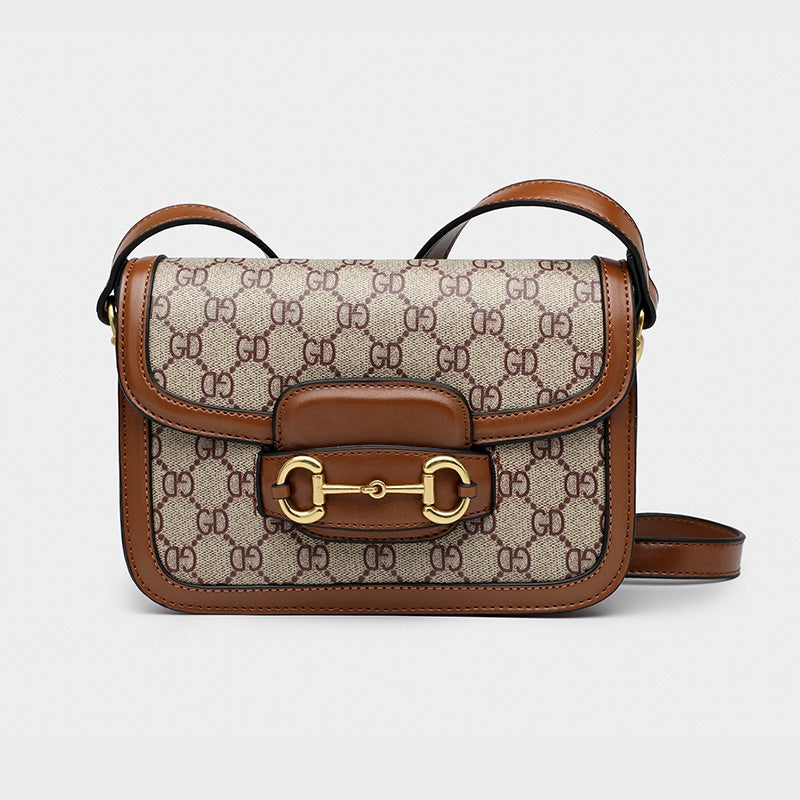 Ielgy Ladies Niche Retro Saddle Bag Fashionable All-Match One-Shoulder Messenger Bag