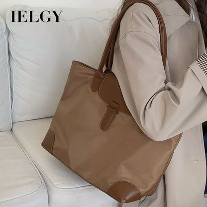 Ielgy Large-Capacity Bag Female Shoulder Bag Commuter Big Bag Student Class Bag Nylon Cloth All-Match Tote