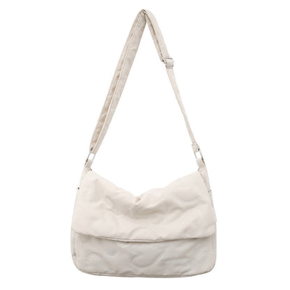 Ielgy Ladies Simple Rhombus Art Large-Capacity Fresh All-Match Messenger Bag (without Pendant)