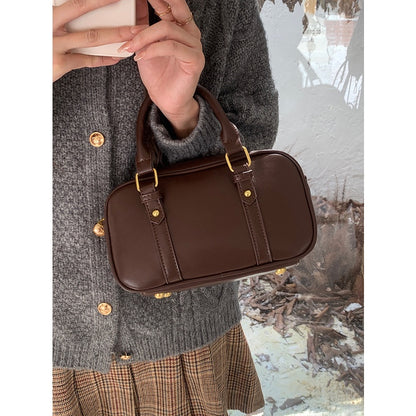 Ielgy Ladies Melade Color Retro Commuter Bag Korean Version Postman Bowling Bag Portable Shoulder Messenger Bag