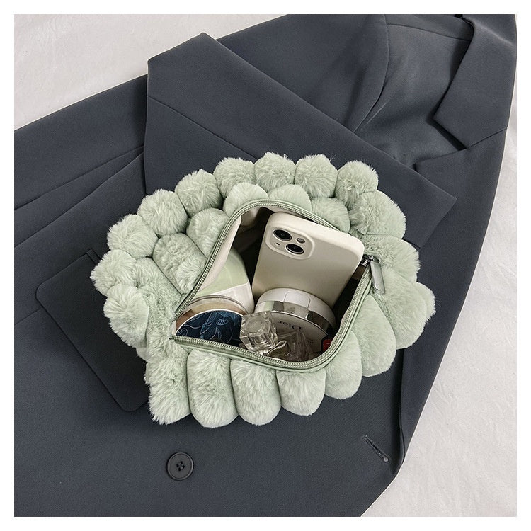 Ielgy Plush Bag Fashion Simple Handbag Korean Version Temperament Trendy Cute Messenger Bag