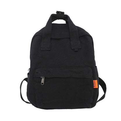 Ielgy Ladies Canvas Backpack Simple Casual College Student Harajuku Style Campus Backpack