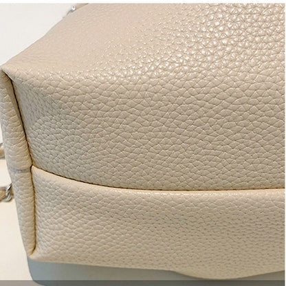 Ielgy Solid Color Simple Fashionable Pleated Shoulder Casual Messenger Bag