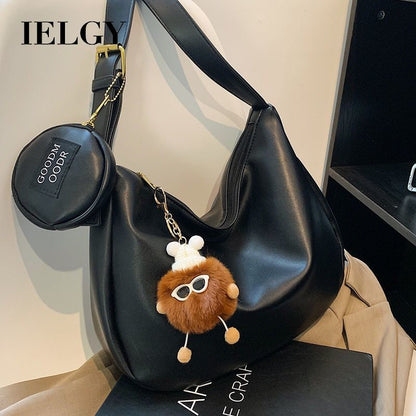 Ielgy Ladies Large-Capacity One-Shoulder Messenger Dump