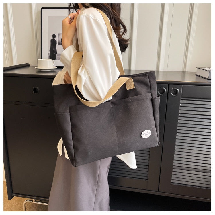 Ielgy Ladies Large Capacity Oxford Cloth Shoulder Bag Business Travel Durable Strong Tote Bag Lightweight Handbag