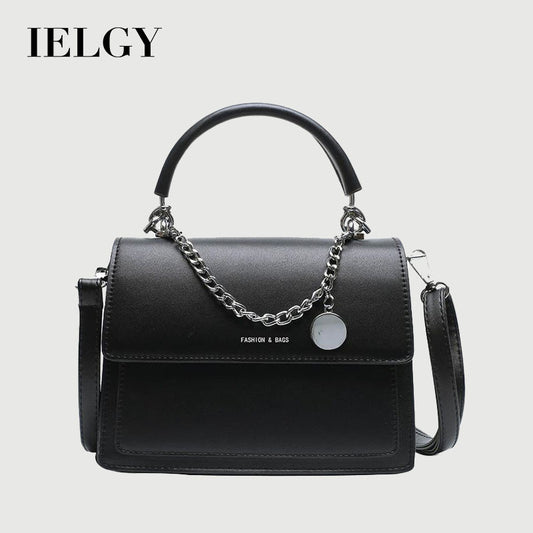 IELGY casual Women's messenger bag, commuter White one shoulder, solid color soft all-match fashion