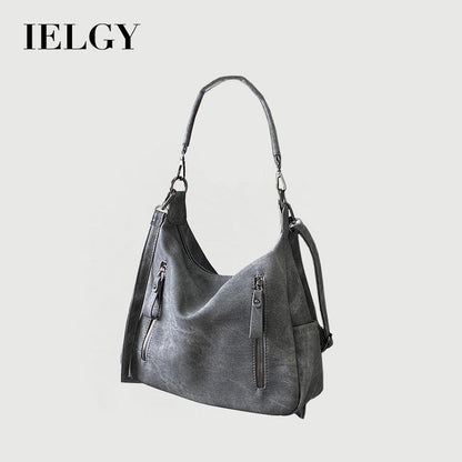 Ielgy Ladies Melade Color Retro Tote Bag Large Capacity Portable Commuter Bag