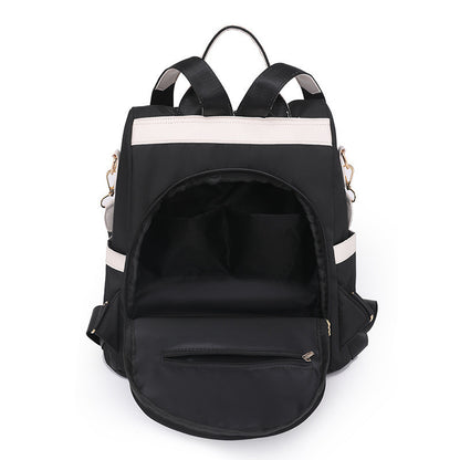 Ielgy Korean Version Trendy Backpack Large Capacity Travel Backpack Nylon Oxford Cloth Lightweight Student School Bag