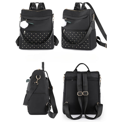 Ielgy Backpack Nylon Cloth Diamond School Bag Large Capacity Korean Version Casual Student Korean Version Travel Backpack