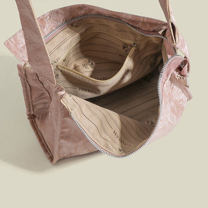 Ielgy Ladies High-Appearance Soft Leather Tote Bag Clutch Pattern Large-Capacity One-Shoulder Minimalist Messenger Bag