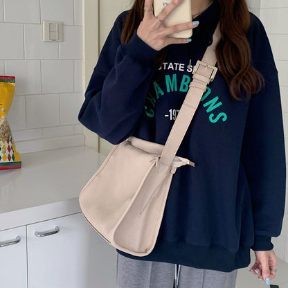 Ielgy Ladies Fashion Apricot One-Shoulder Messenger Bag Simple All-Match Commuter Niche Texture Mes