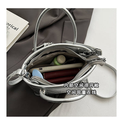 Ielgy Fashion Diamond Bucket Bag All-Match Niche Shoulder Messenger Bag