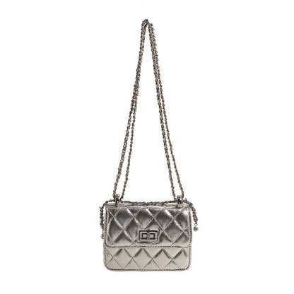 Ielgy Fashionable High-End Rhombus Shoulder Crossbody Chain Small Square Bag