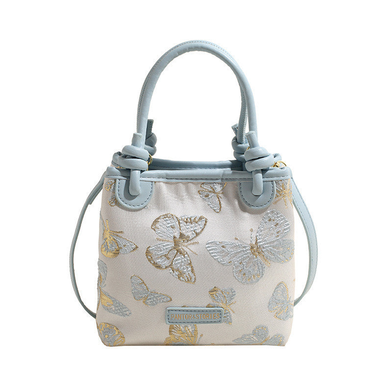 Ielgy New Chinese Style Hand-Carrying Bucket Bag Women's Temperament Hanfu Accessories Messenger Bag Chinese Style Embroidered Shoulder Bag