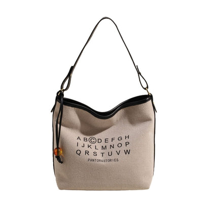 Ielgy Ladies Large-Capacity Canvas Casual All-Match Underarm Bag One-Shoulder Cross @-