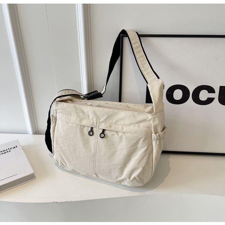 Ielgy Waterproof Nylon Cloth Bag Large Capacity Cross-body Dumpling Bag All-match Casual Lightweight Sports Style Shoulder Bag