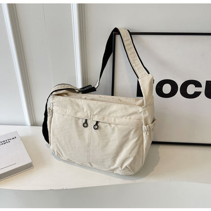 Ielgy Waterproof Nylon Cloth Bag Large Capacity Cross-body Dumpling Bag All-match Casual Lightweight Sports Style Shoulder Bag