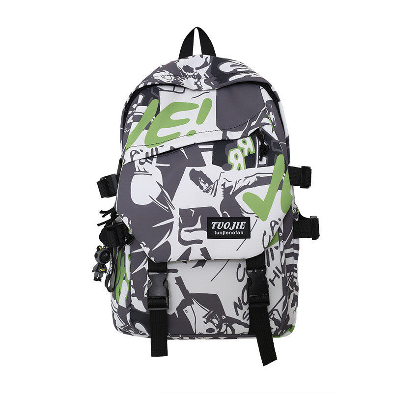 Ielgy Trendy Cool Couple Backpack Fashion Camouflage Graffiti Campus Backpack Men Women Outdoor College Student Schoolbag