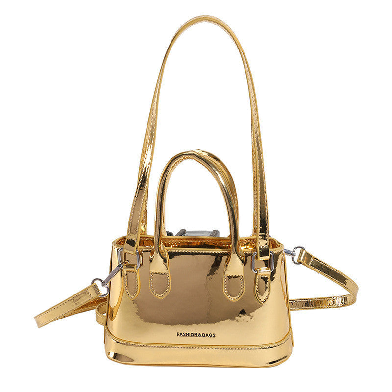 Ielgy Ladies Summer Outing Small Silver Small Bag High-End Feeling Popular Fashion One-Shoulder Messenger Bucket Bag