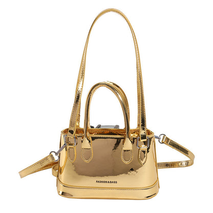 Ielgy Ladies Summer Outing Small Silver Small Bag High-End Feeling Popular Fashion One-Shoulder Messenger Bucket Bag