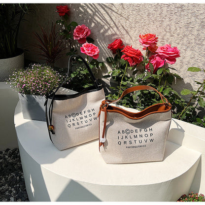 Ielgy Ladies Large-Capacity Canvas Casual All-Match Underarm Bag One-Shoulder Cross @-