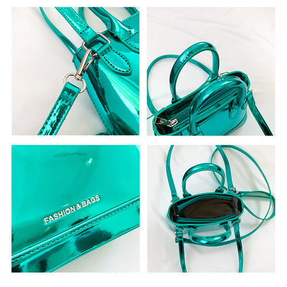 Ielgy Ladies Summer Outing Small Silver Small Bag High-End Feeling Popular Fashion One-Shoulder Messenger Bucket Bag